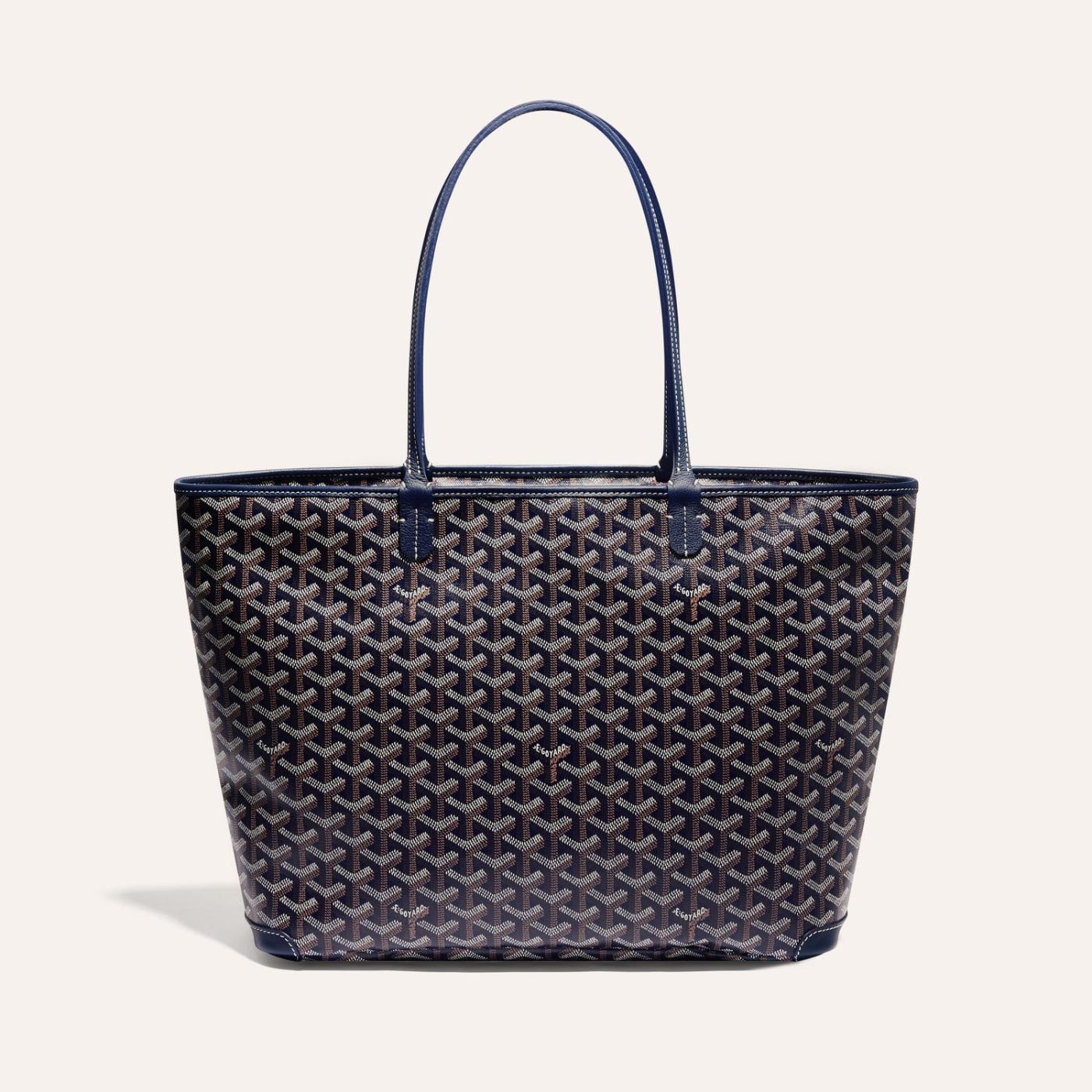 Goyard Artois MM Tote Navy Goyardine Canvas & Chevroches Calfskin Palladium Hardware - Image 1